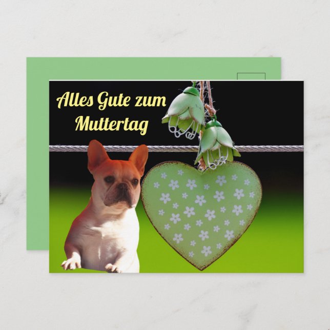 Postal Postkarte französische Bulldogge Muttertag (Anverso / Reverso)
