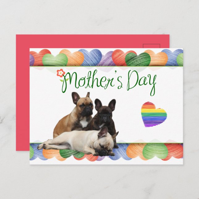 Postal Postkarte französische Bulldogge Muttertag (Anverso / Reverso)