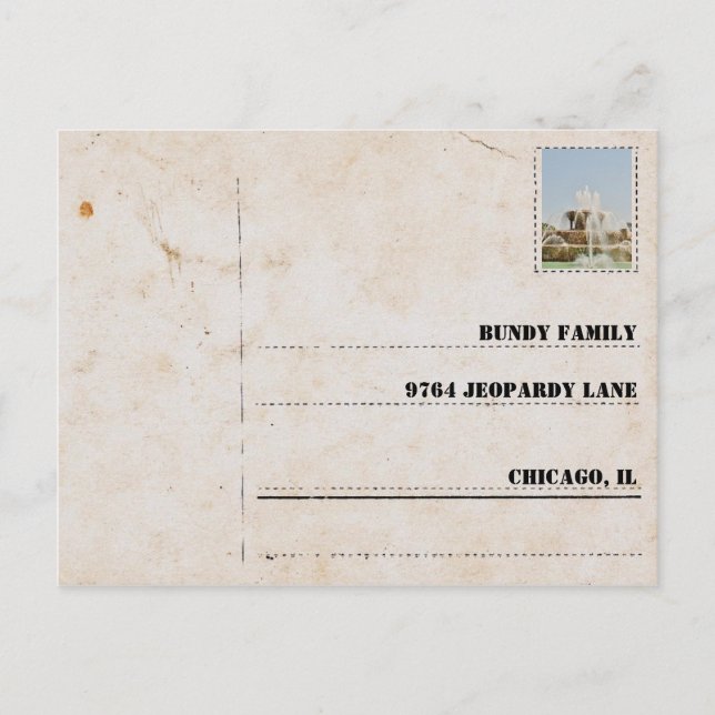 Postal Postkarte für die Bundy Familie (Anverso)