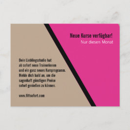 Postal Postkarte für Mailings Fitness Studio und Trainer