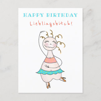 Postal Postkarte Geburtstag Happy Birthday Lieblingsbitch