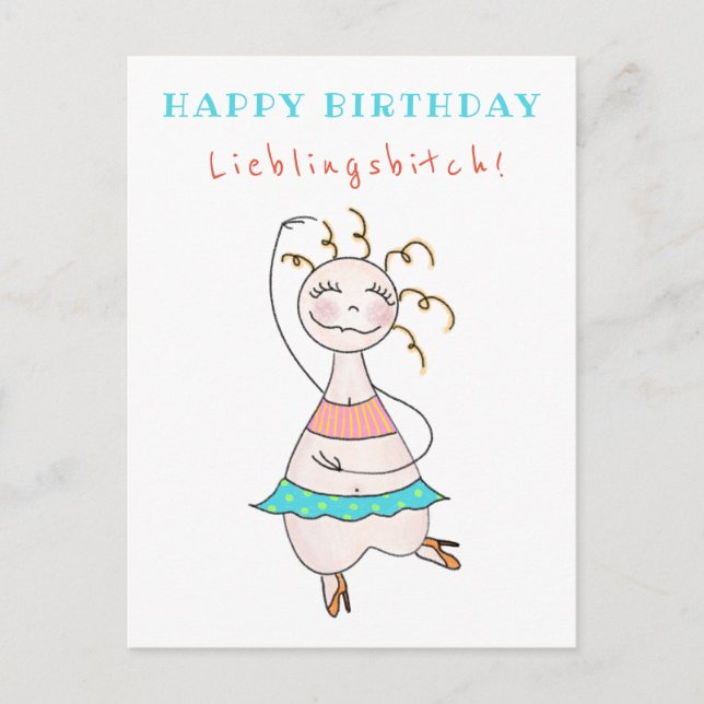 Postal Postkarte Geburtstag Happy Birthday Lieblingsbitch (Anverso)