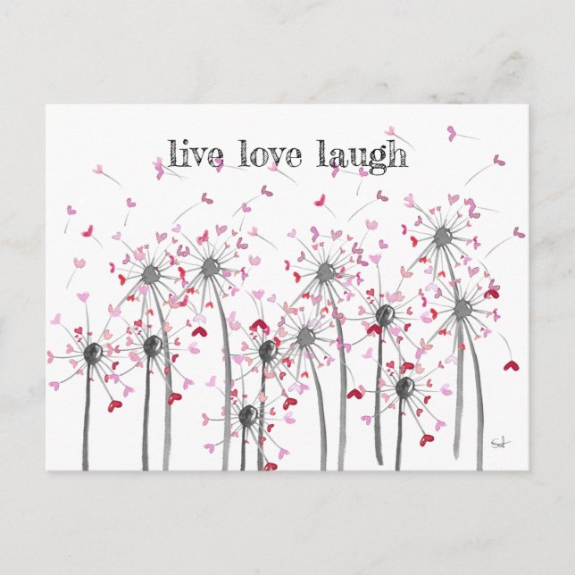 Postal postkarte Herz Pusteblume Spruch spruchkarte liebe (Anverso)