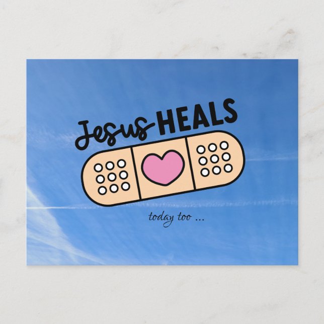 Postal Postkarte Jesus heilt auch heute - Jesus heals ... (Anverso)