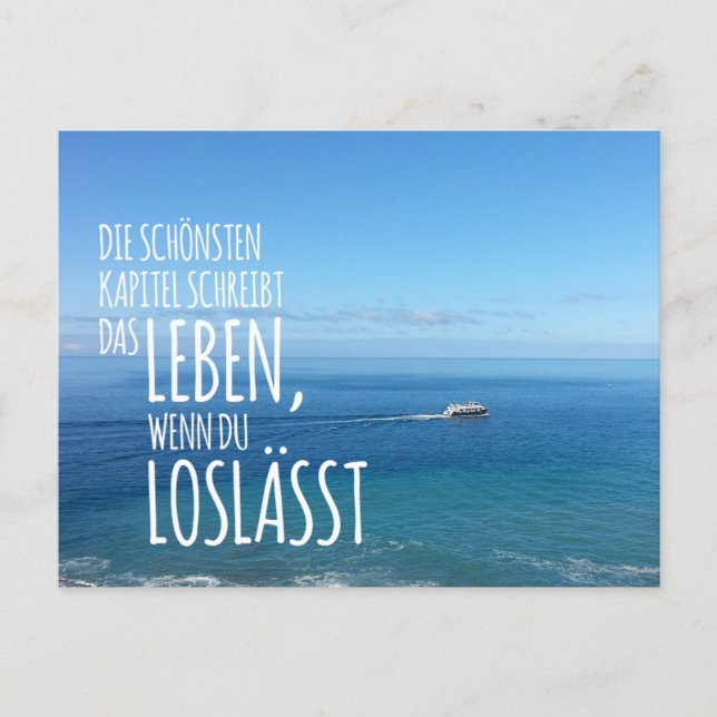 Postal Postkarte „Loslassen“ mit Blick auf das weite Meer (Anverso)