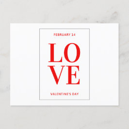 Postal Postkarte - "Love You Feb 14 Valentines Day"