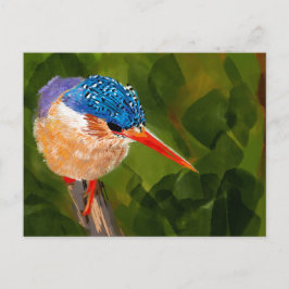 Postal Postkarte mit handgemaltem Eisvogel