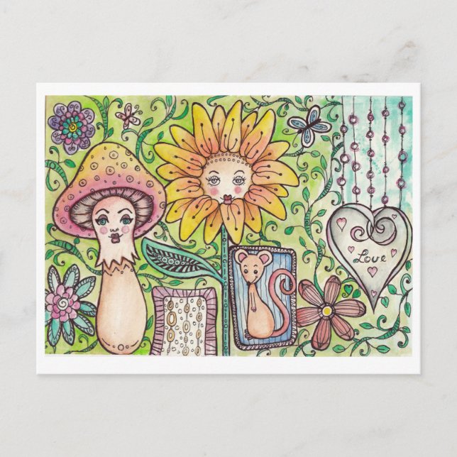 Postal Postkarte mit lustigem Fantasiemotiv (Anverso)