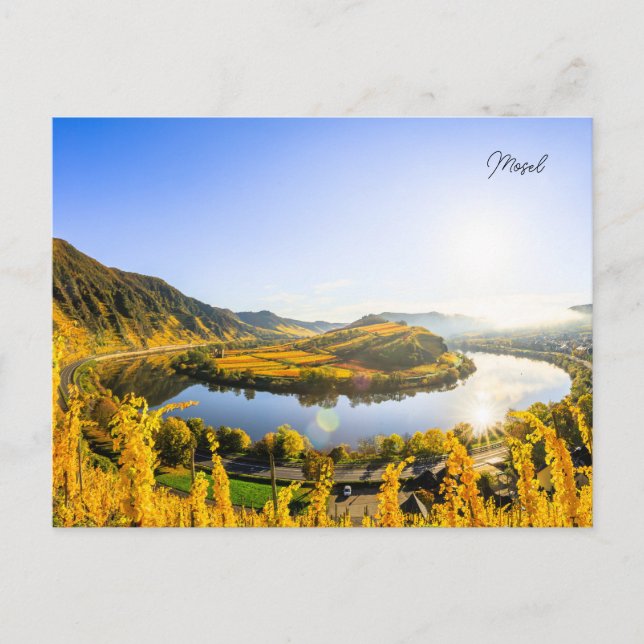 Postal Postkarte Mosel bei Bremm im Sonnenaufgang (Anverso)