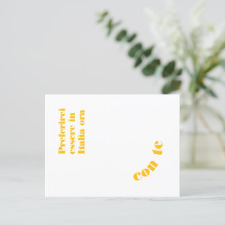 Postal Postkarte Preferirei essere in Italia ora