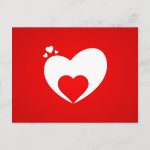 Postal Postkarte rot Herz