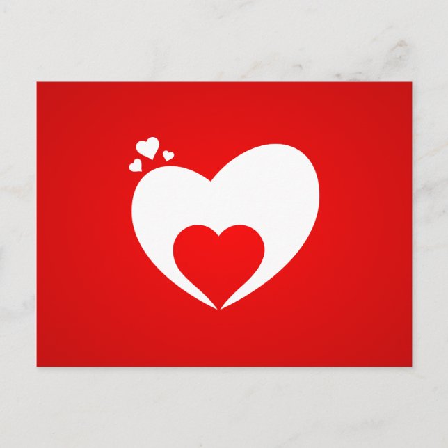 Postal Postkarte rot Herz (Anverso)