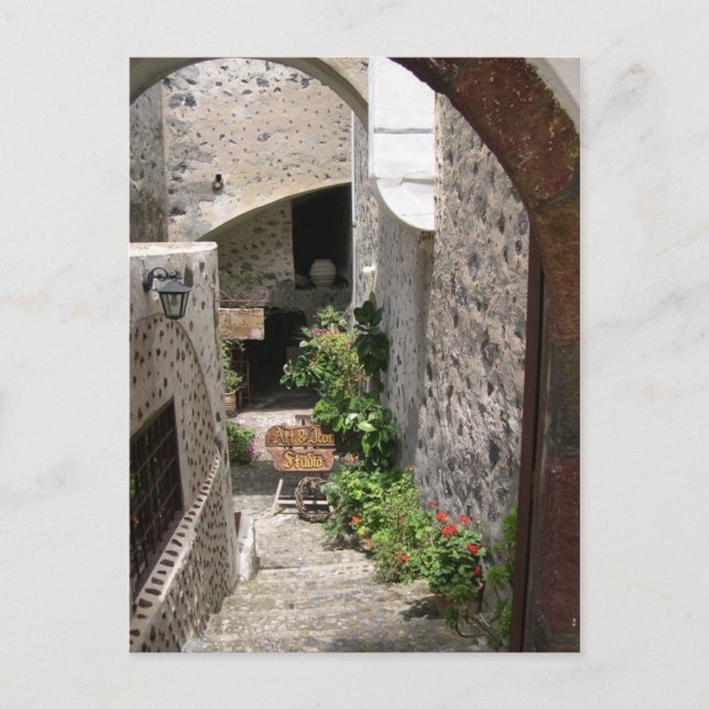 Postal Postkarte Santorini Fira (Anverso)