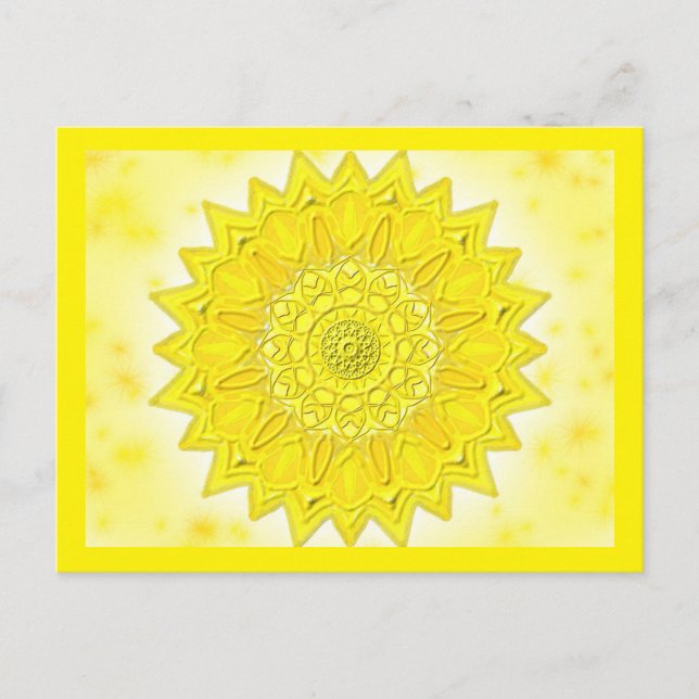 Postal Postkarte SeraphinaMandalas gelb (Anverso)