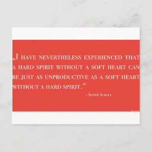 Postal Postkarte - Sophie Scholl - Zitat - Rosa Blanca