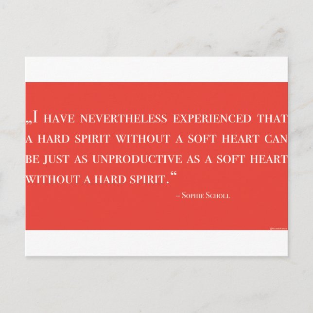 Postal Postkarte - Sophie Scholl - Zitat - Rosa Blanca (Anverso)