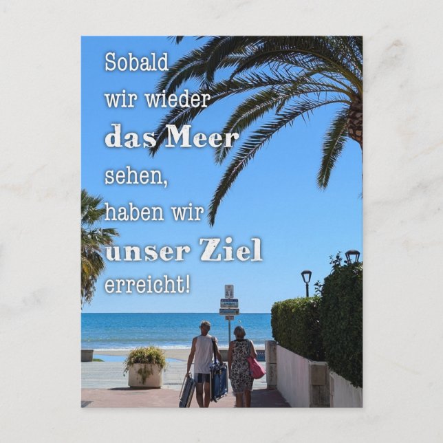 Postal Postkarte „Unser Ziel: das Meer“ (Anverso)
