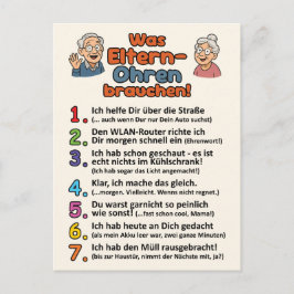 Postal Postkarte „Was Eltern-Ohren brauchen“ 