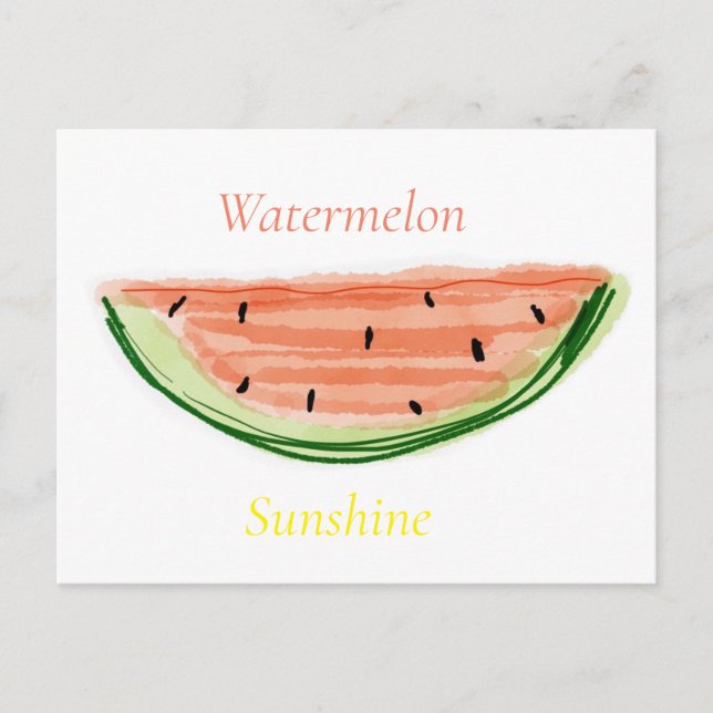 Postal Postkarte "Wassermelone", Aquarell, Daniela Elia (Anverso)