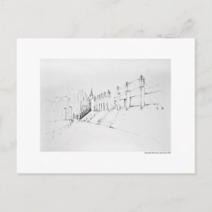 Postal Postkarte Zeichnung Bleistift Hannover Landschaft