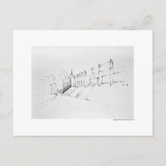 Postal Postkarte Zeichnung Bleistift Hannover Landschaft