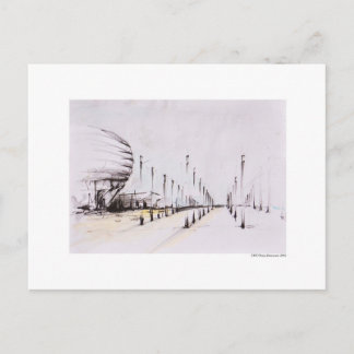 Postal Postkarte Zeichnung Bleistift Hannover Landschaft