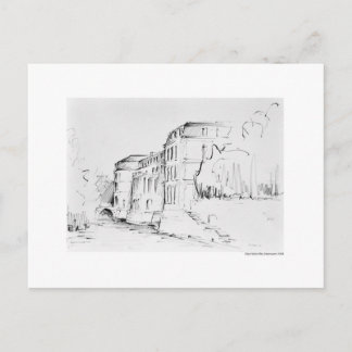 Postal Postkarte Zeichnung Bleistift Hannover Landschaft