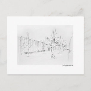 Postal Postkarte Zeichnung Bleistift Hannover Landschaft