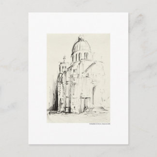 Postal Postkarte Zeichnung Bleistift Hannover Landschaft