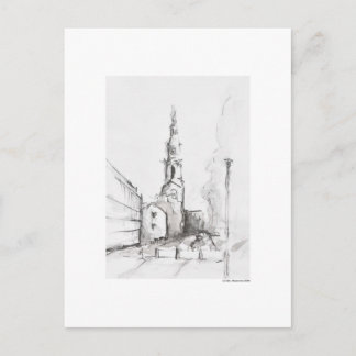 Postal Postkarte Zeichnung Bleistift Hannover Landschaft