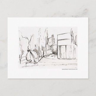 Postal Postkarte Zeichnung Bleistift Hannover Landschaft