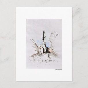 Postal Postkarte Zeichnung Bleistift Hannover Landschaft