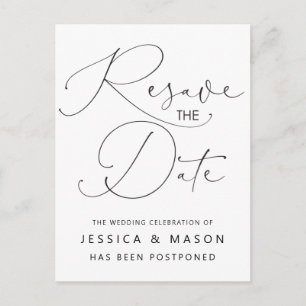 Postal Postponed Wedding Announcement Postcard
