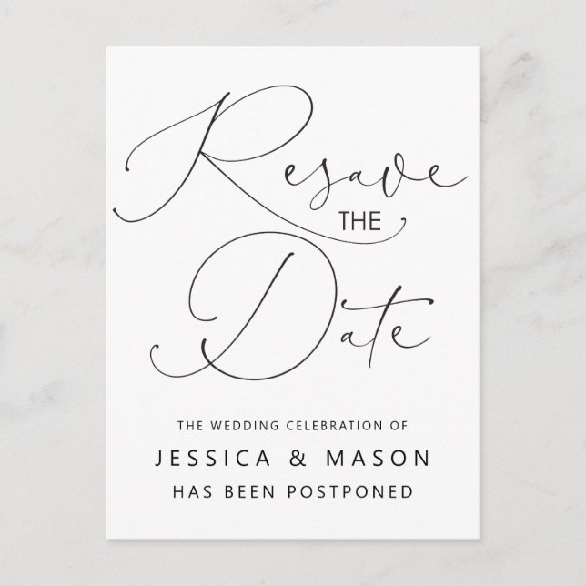 Postal Postponed Wedding Announcement Postcard (Anverso)