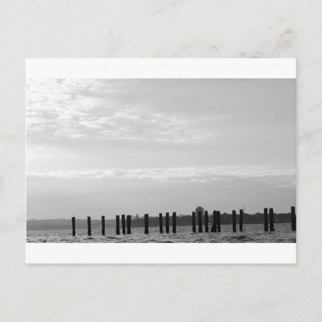 Postal Posts del cielo blanco y negro (Anverso)