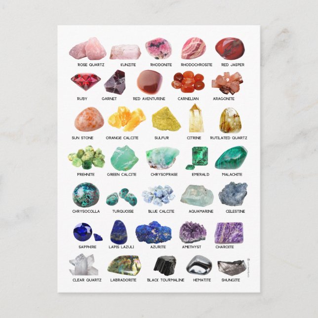 Postal Posttarjeta Gemstone Crystal Collection Rainbow Ro (Anverso)