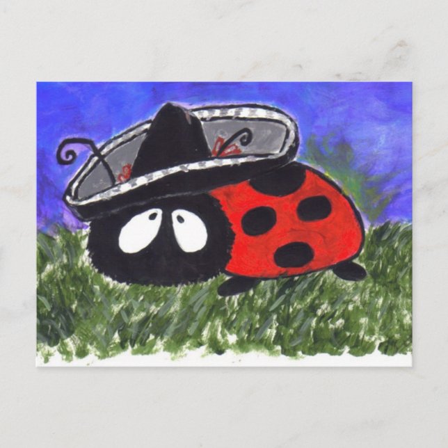 Postal Posttarjeta Mariachi Ladybug (Anverso)