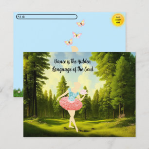Postal Posttravesar la pequeña Ballerina Cita Postcard