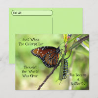 Posttravesar mariposa reina y monarca con caja de 