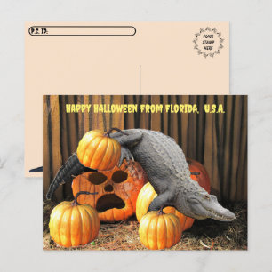 Postal Posttravesía - Calabazas y gatillo de Halloween