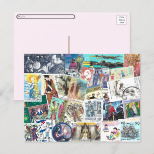 Postal Posttravesía con poescenario con personas