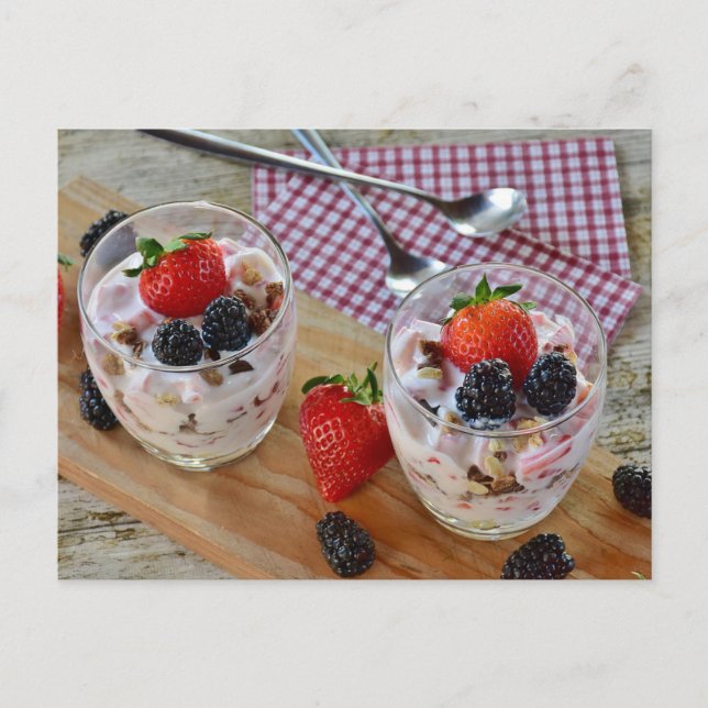 Postal Posttravesía de postre de fresa de dulces de fresa (Anverso)