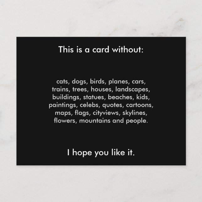 Postal Posttravesía sin ninguna de las cosas habituales (Anverso)