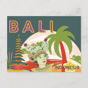 Postal Postura de vacaciones de Bali Indonesia