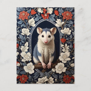 Postal Posum Hermoso Inspirado en William Morris Floral