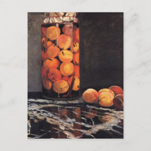 Postal Pota de melocotones por Claude Monet