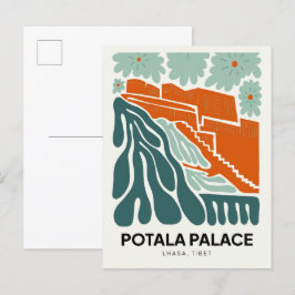 Postal Potala Palace Lhasa Tíbet viaje abstracto floral
