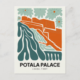 Postal Potala Palace Lhasa Tíbet viaje abstracto floral