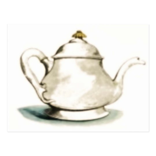 Postal Pote del té del vintage