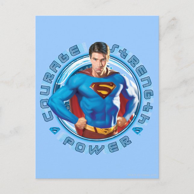 Postal Potencia de fuerza de superman Courage (Anverso)